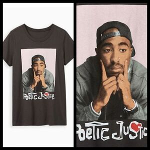 00X 10W Medium Large Grey Poetic Justice Tupac T-shirt Rap Classic Fit Torrid 90